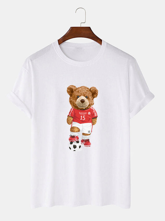 Football Bear Print T-Shirt