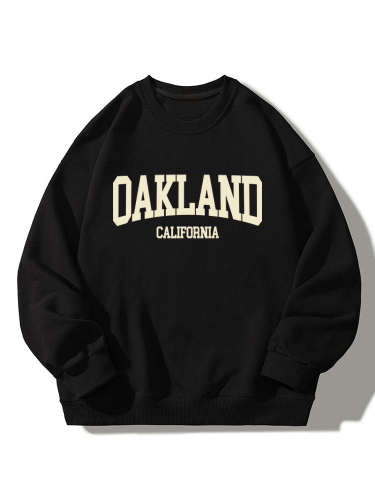 Sweat-shirt décontracté à col ras du cou imprimé Oakland