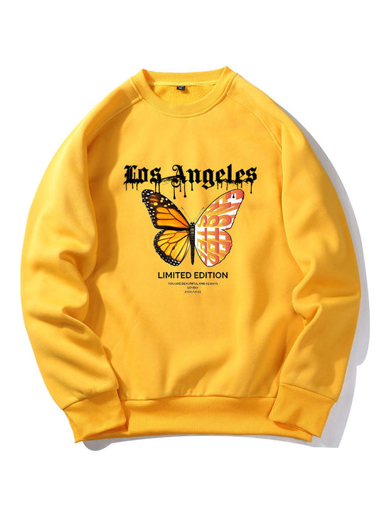 Butterfly Letter Print Sweatshirt