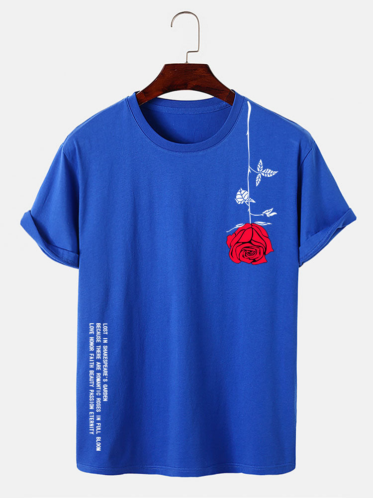 Slogan Rose Print T-Shirt