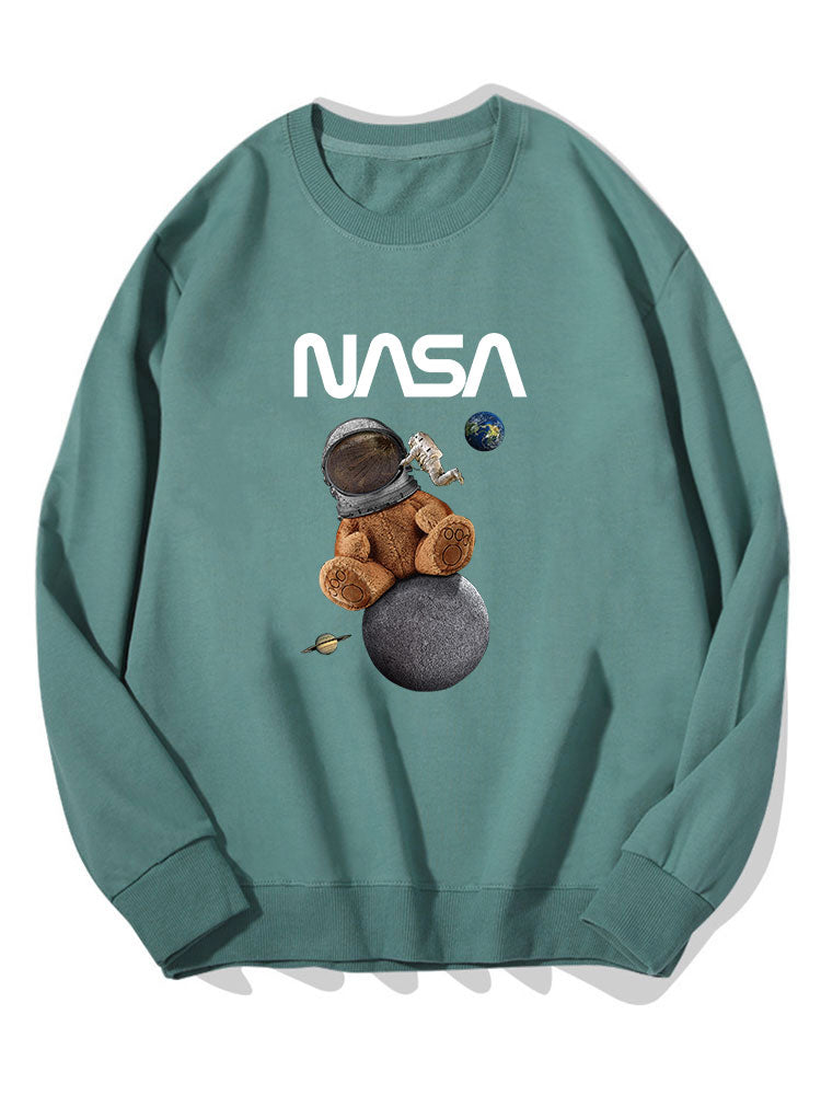 Sweat-shirt en coton imprimé Space Bear