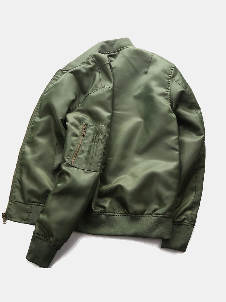 Men Zip Up Bomber Jacket