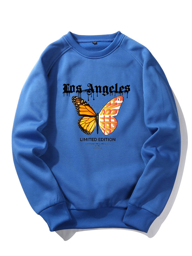 Butterfly Letter Print Sweatshirt