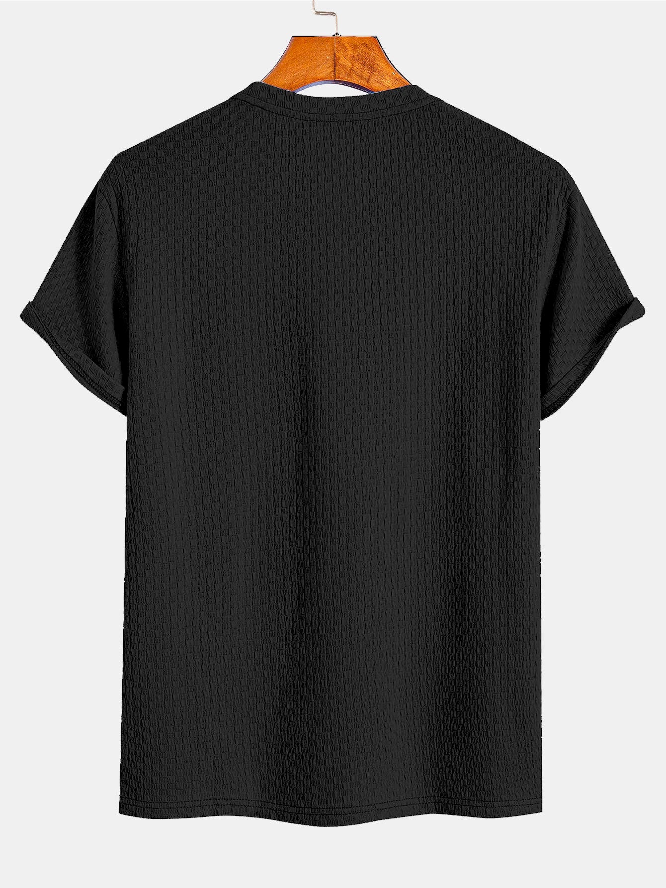 Checkerboard Textured Knitted T-shirt