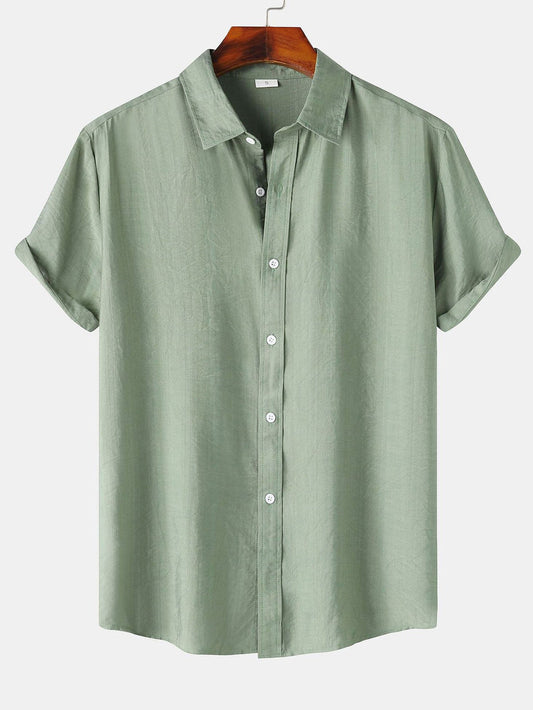 Chemise boutonnée texturée à manches courtes