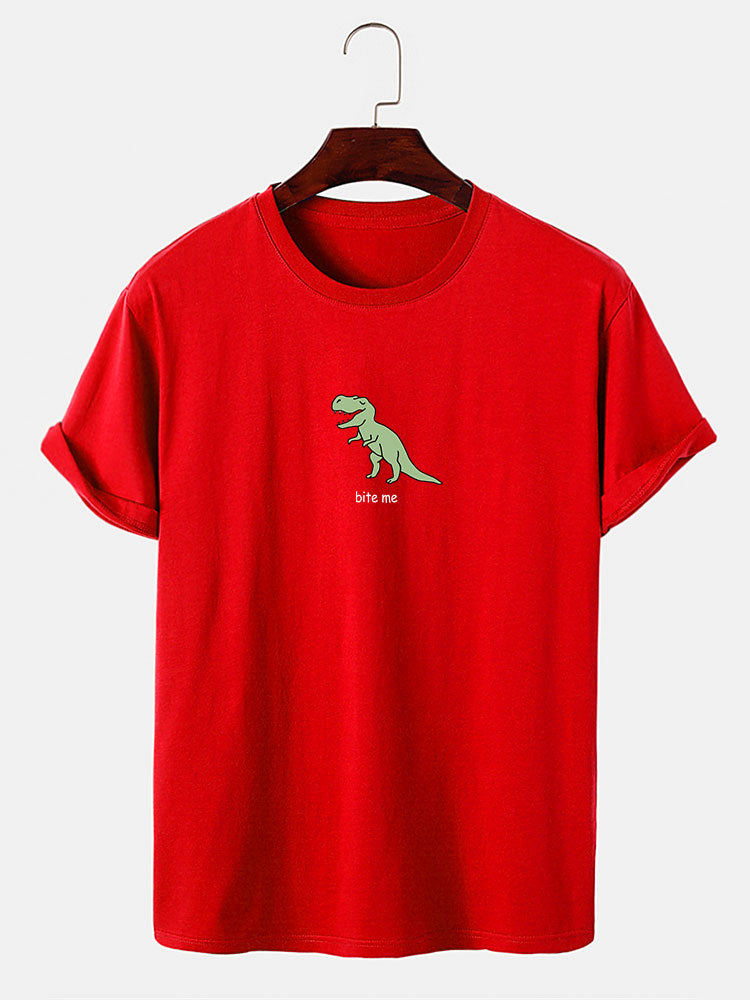 Cute Cartoon Dinosaur Print T-Shirt