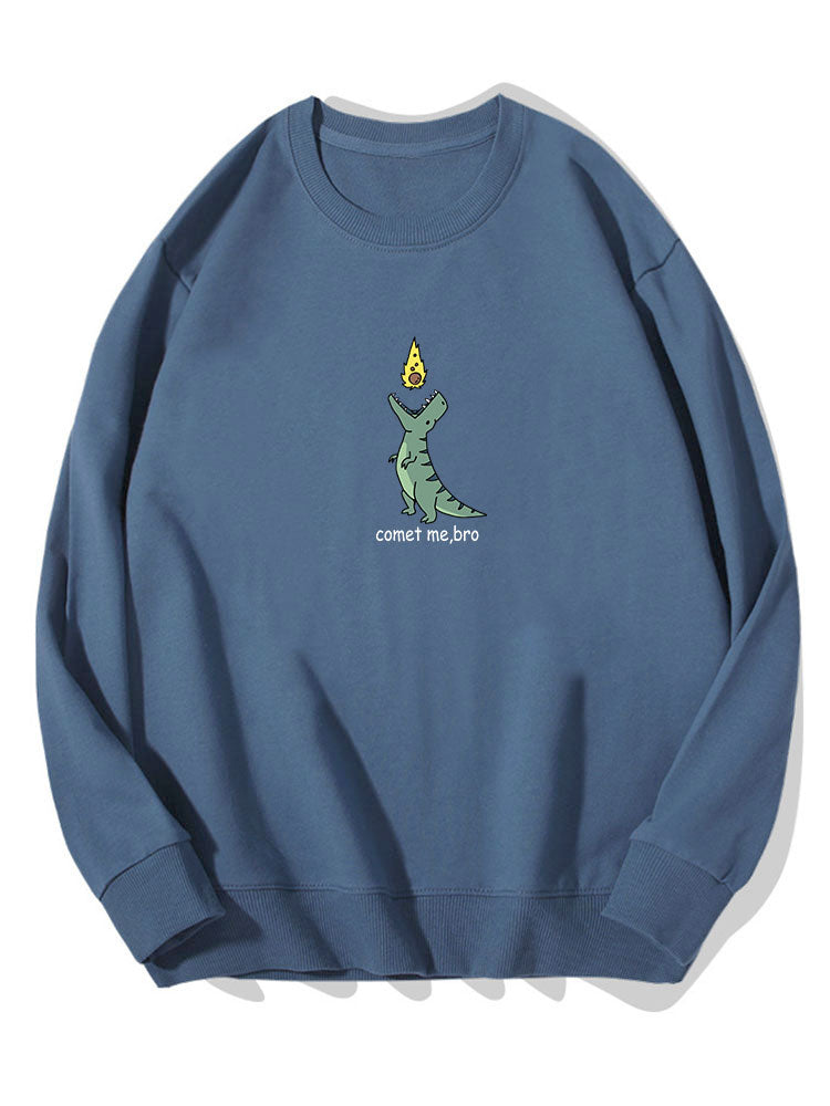 Sweat-shirt en coton imprimé dinosaure comète