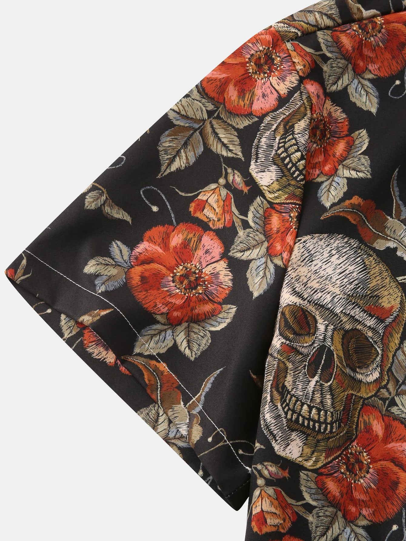 Chemise boutonnée à imprimé tête de mort rose