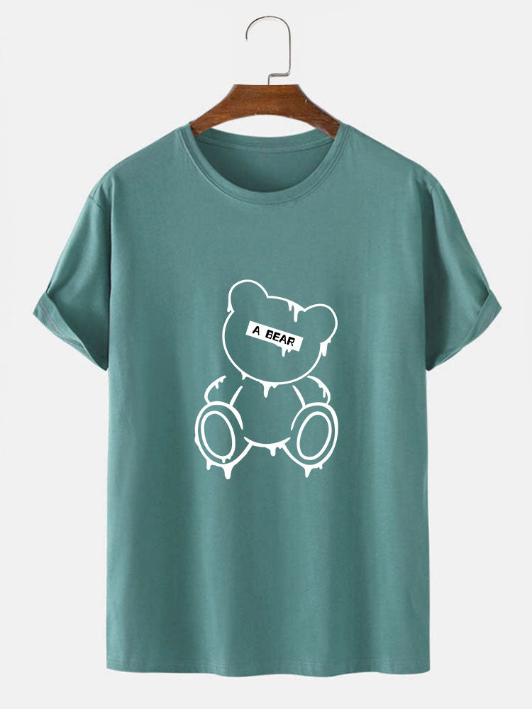 Melting Bear Print T-Shirt