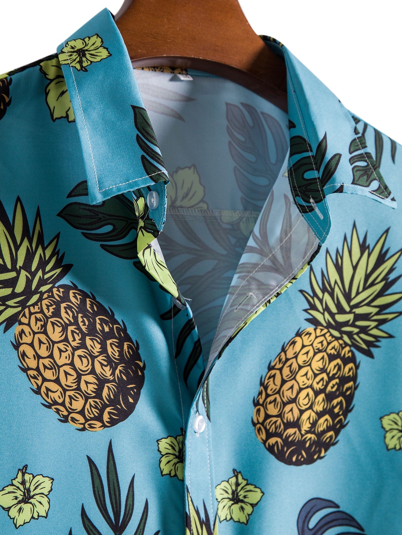 Chemise à imprimé floral tropical et ananas