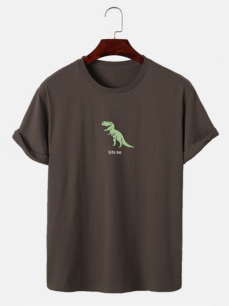 Cute Cartoon Dinosaur Print T-Shirt