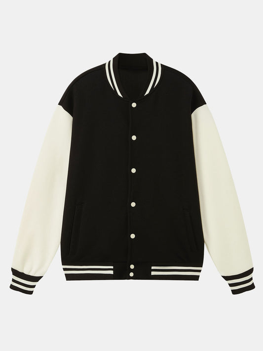 Jersey Contrast Preppy Jacket