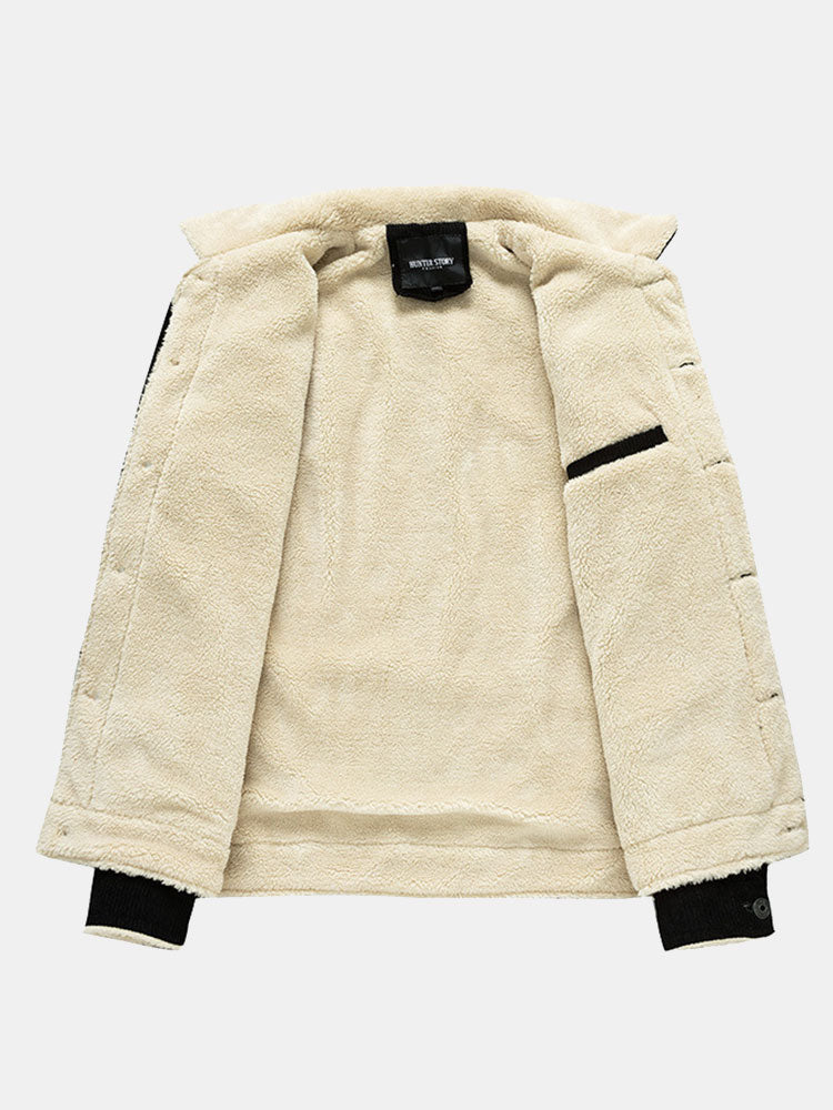 Regular Fit Teddy Lined Corduroy Jacket