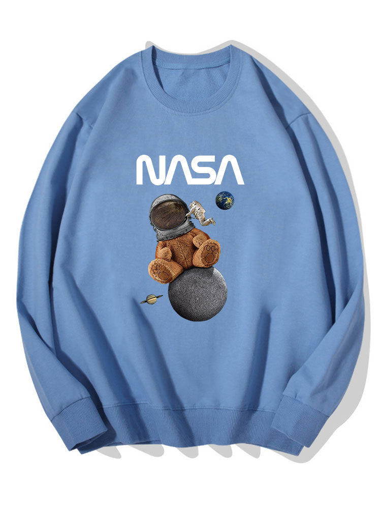 Sweat-shirt en coton imprimé Space Bear