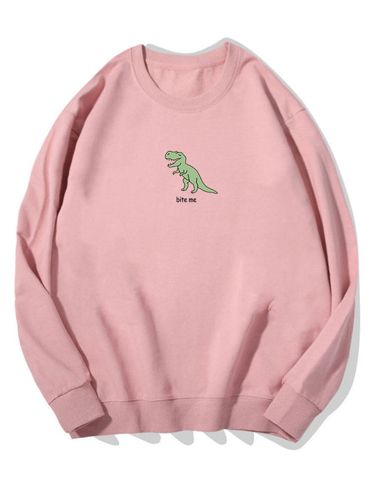 Sweat-shirt en coton imprimé dinosaure mignon