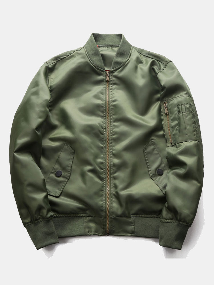 Men Zip Up Bomber Jacket