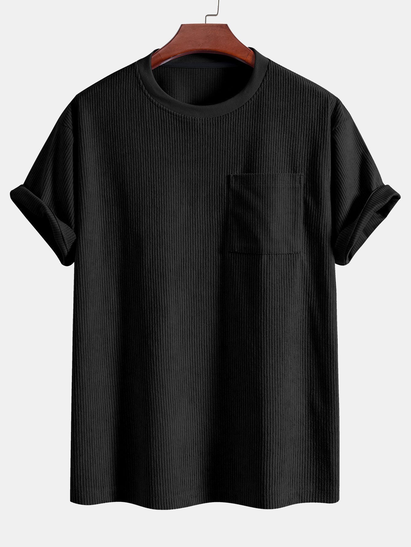 T-shirt oversize en velours côtelé avec poche