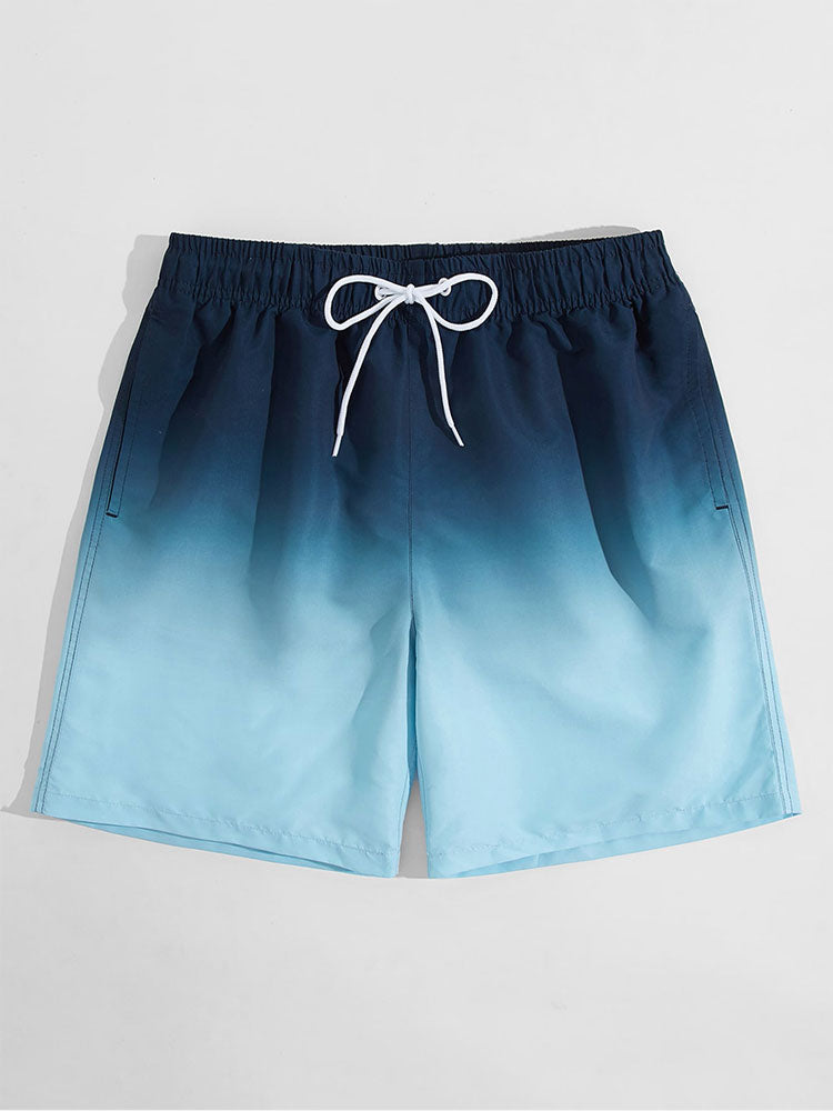 Man Gradient Print Swim Shorts