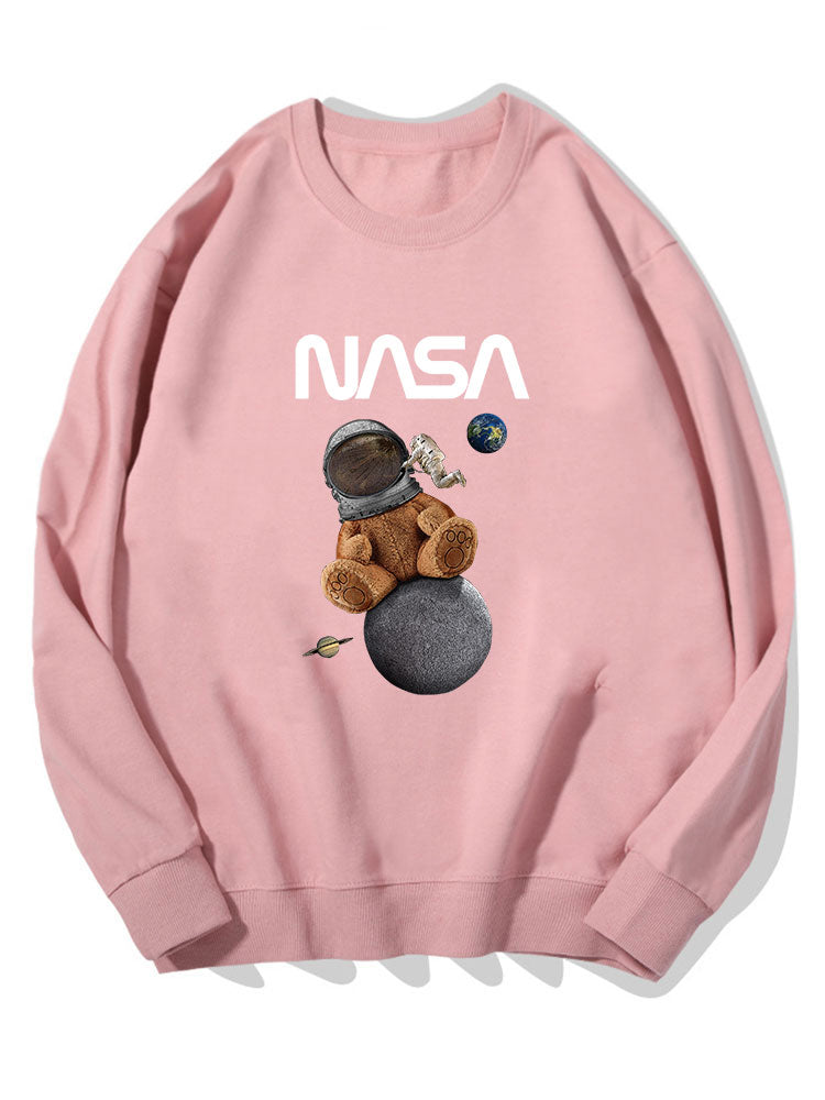 Sweat-shirt en coton imprimé Space Bear