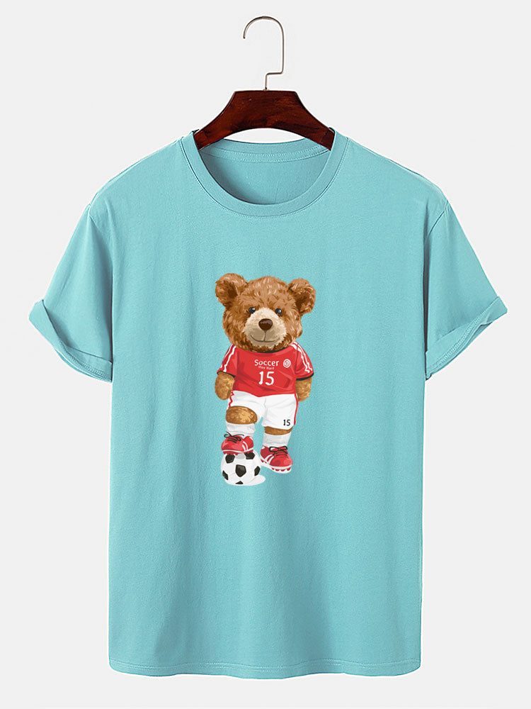 Football Bear Print T-Shirt