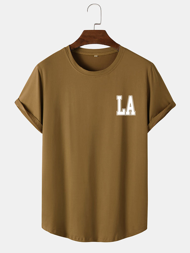 LA Print Arc Hem T-Shirt