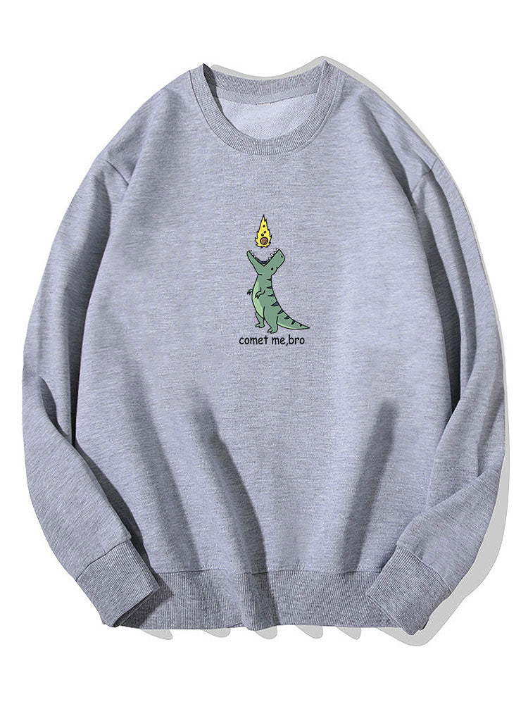 Sweat-shirt en coton imprimé dinosaure comète