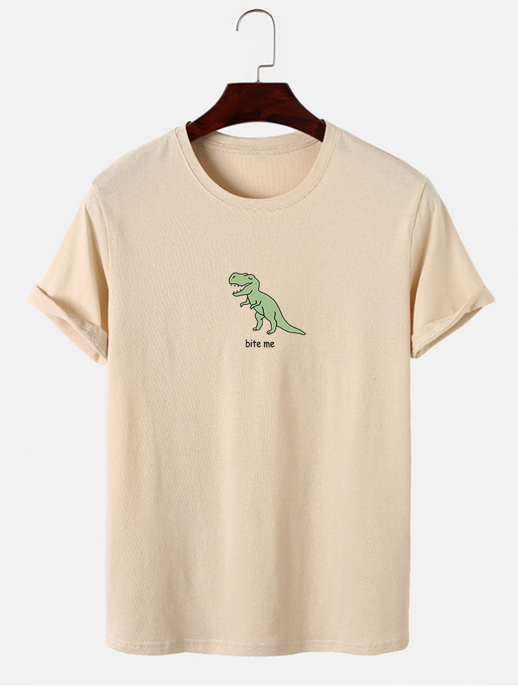 Cute Cartoon Dinosaur Print T-Shirt