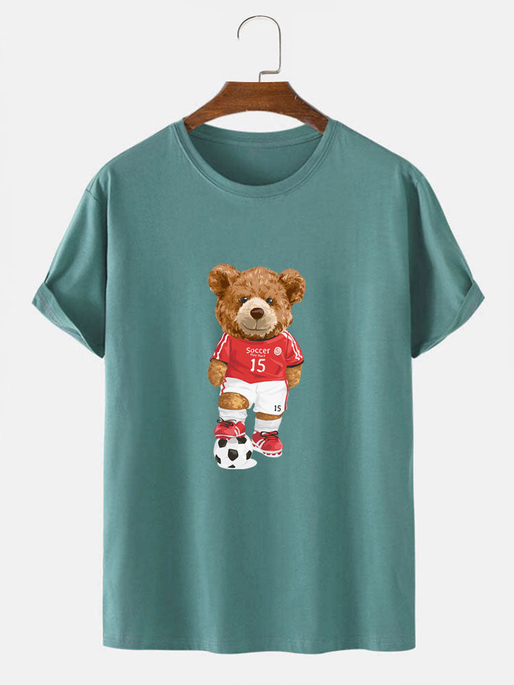 Football Bear Print T-Shirt