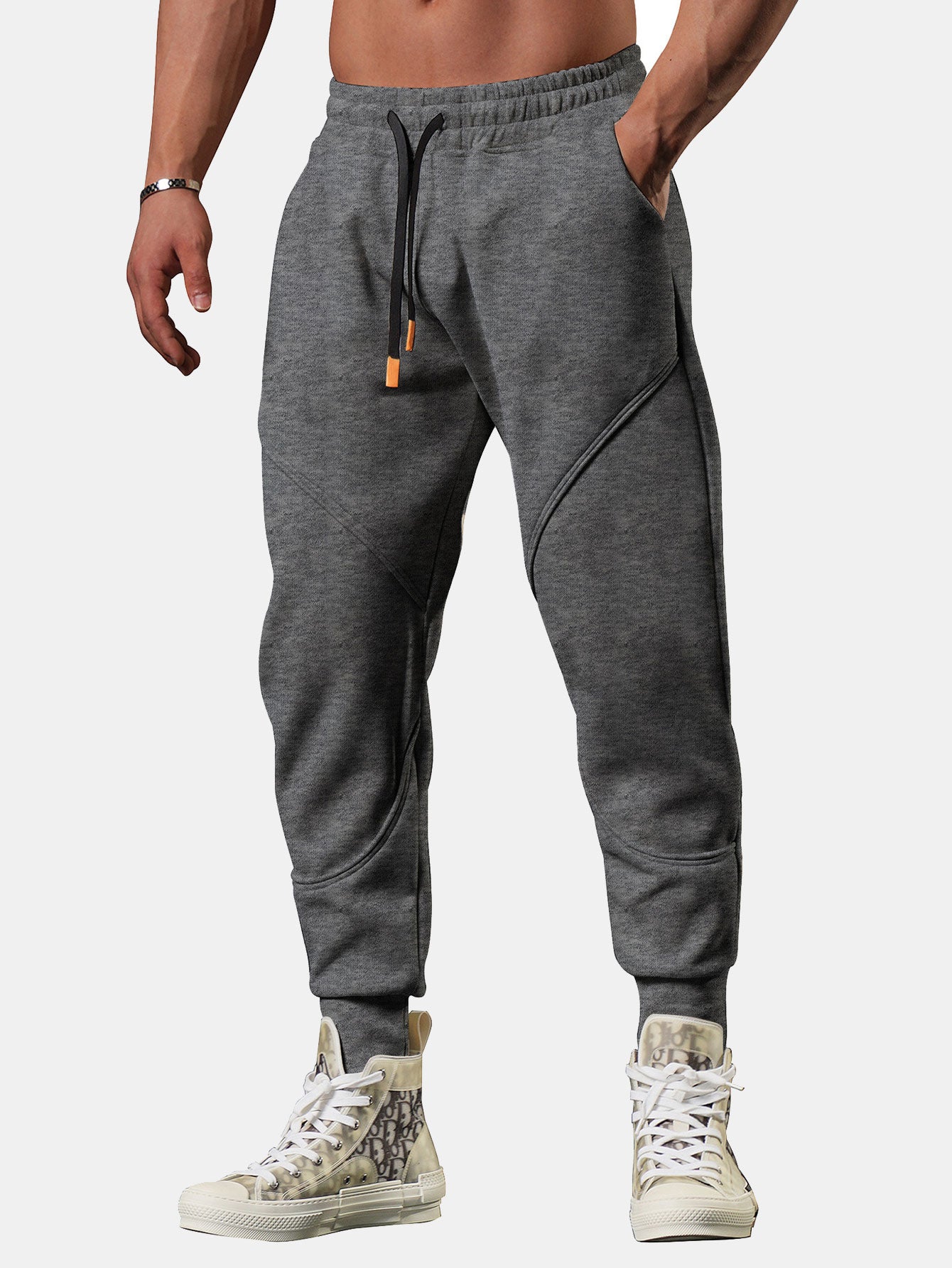 Pantalon de jogging court fendu pour homme