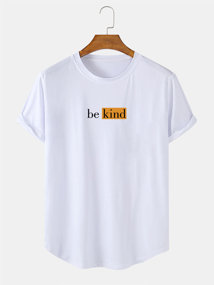 Be Kind Character Print Arc Hem T-Shirt