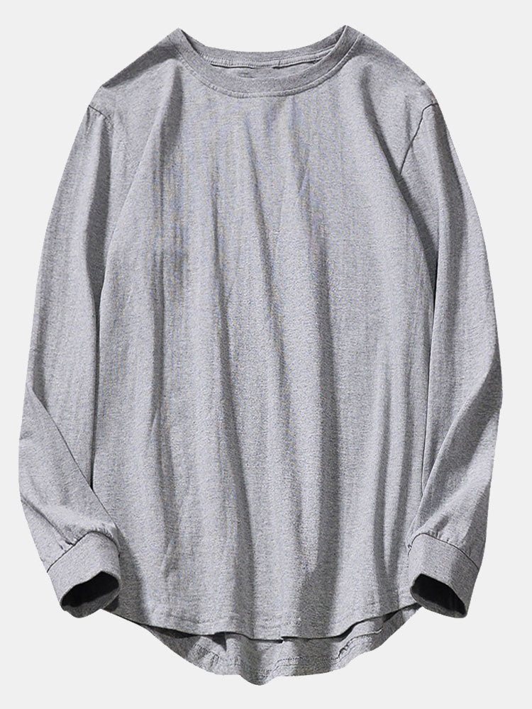 Basic Arc hem Long Sleeve T-Shirt