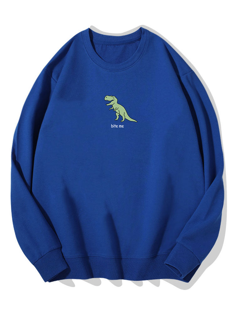 Sweat-shirt en coton imprimé dinosaure mignon