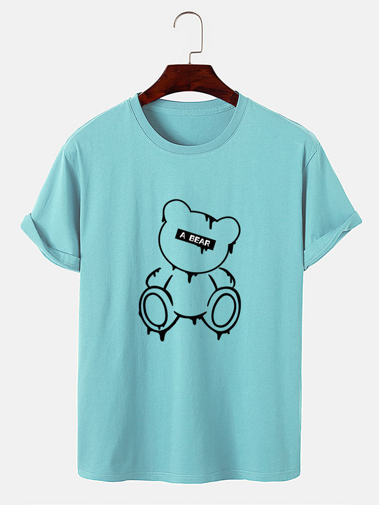 Melting Bear Print T-Shirt