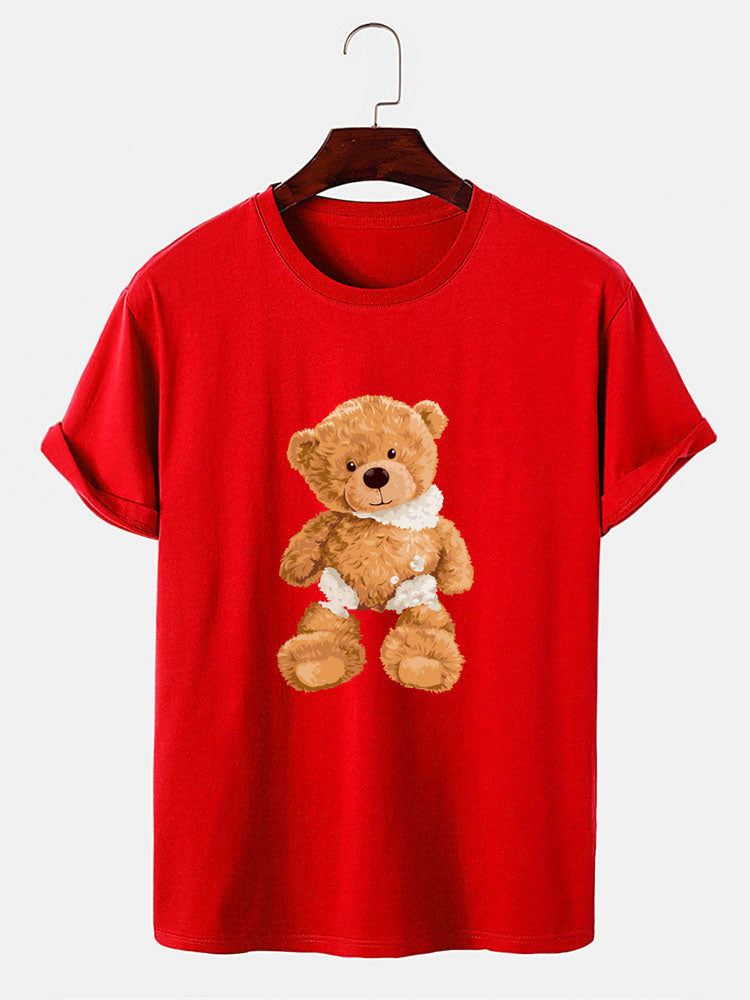 Damaged Bear Print T-Shirt