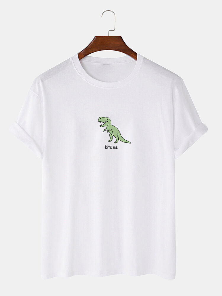 Cute Cartoon Dinosaur Print T-Shirt