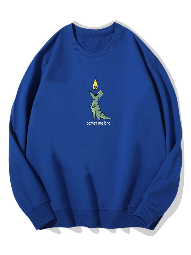 Sweat-shirt en coton imprimé dinosaure comète