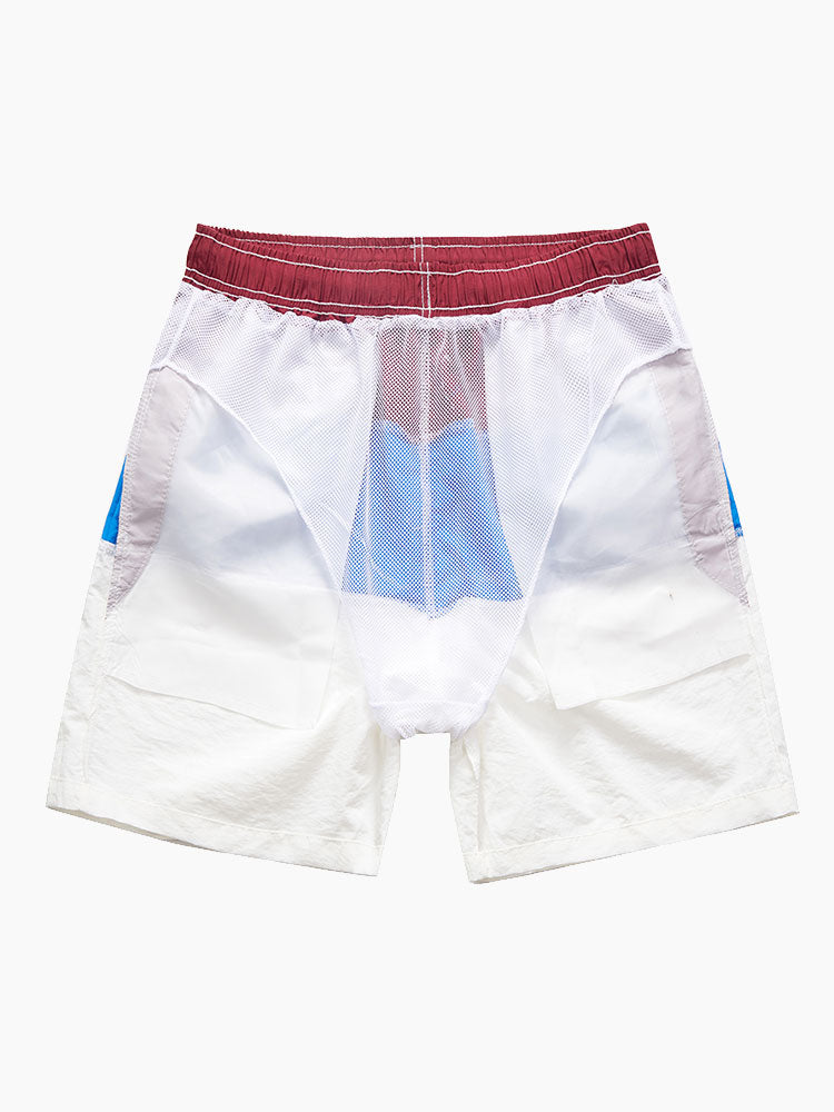 Man Contrast Spliced Swim Shorts