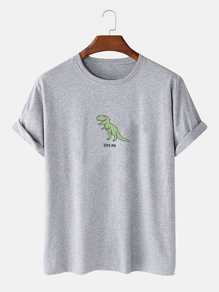 Cute Cartoon Dinosaur Print T-Shirt