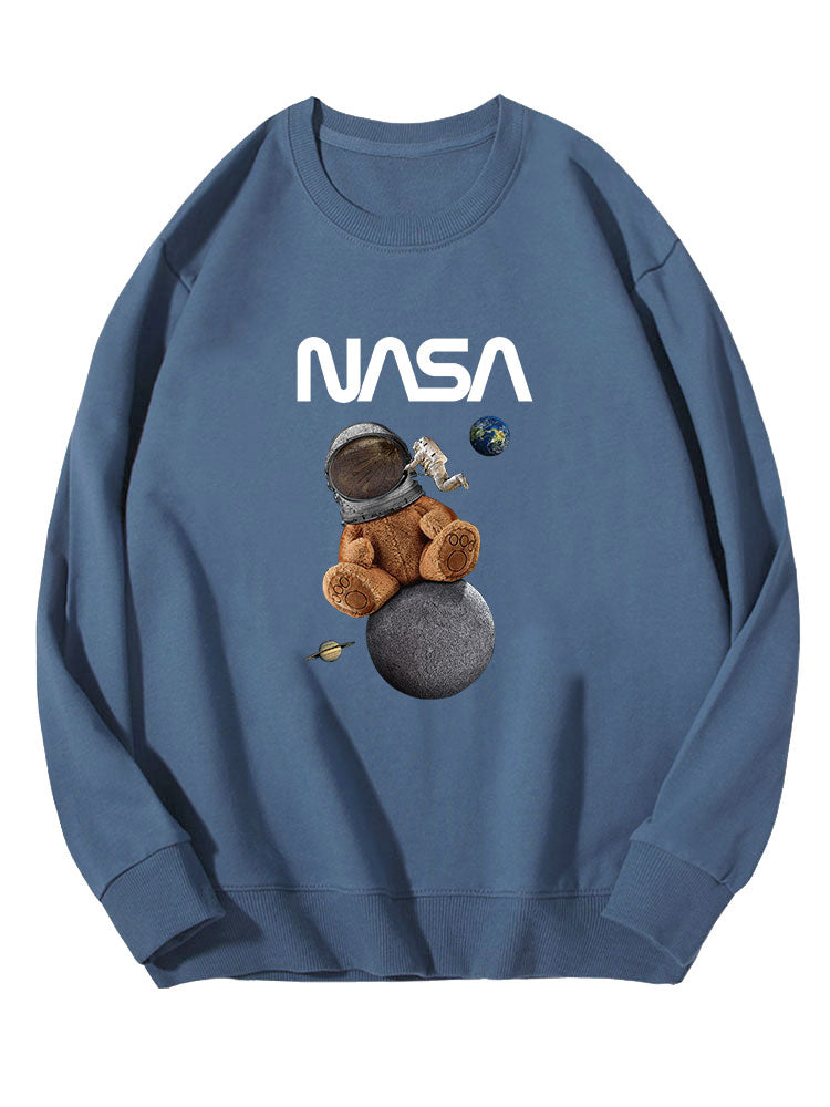 Sweat-shirt en coton imprimé Space Bear