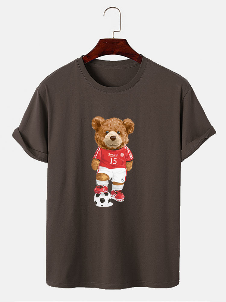 Football Bear Print T-Shirt