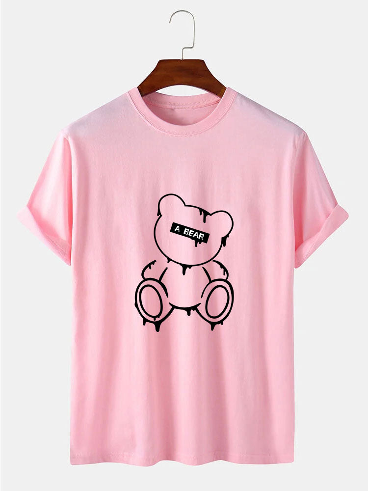 Melting Bear Print T-Shirt