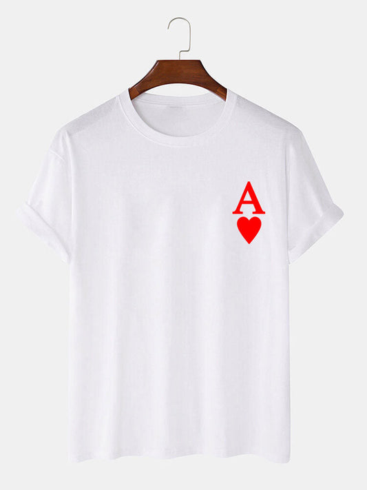 Ace of Hearts Print T-Shirt