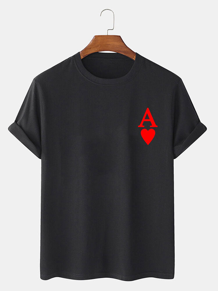 Ace of Hearts Print T-Shirt