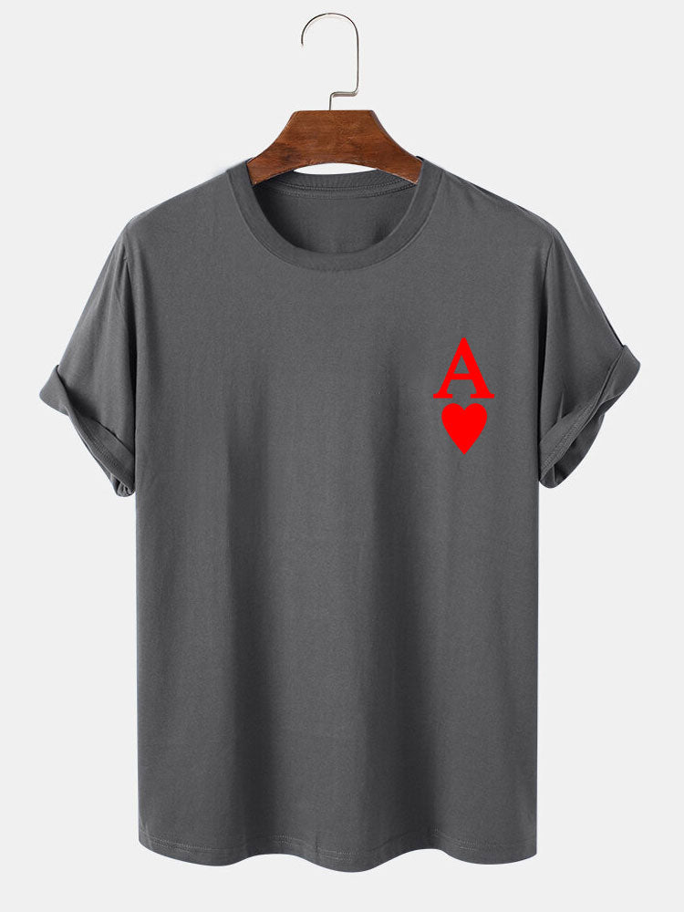 Ace of Hearts Print T-Shirt