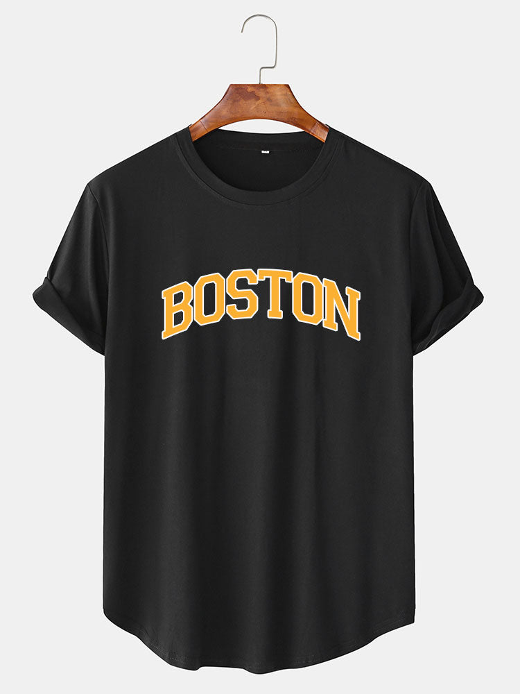 Boston Yellow Print T-Shirt