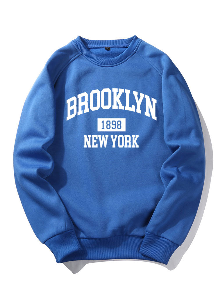 Sweat-shirt à manches raglan imprimé lettre Brooklyn New York