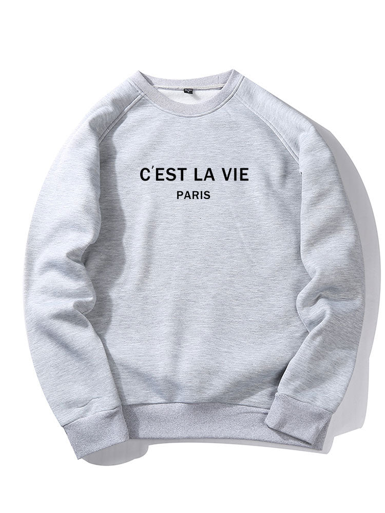 Sweat-shirt imprimé Paris à manches raglan