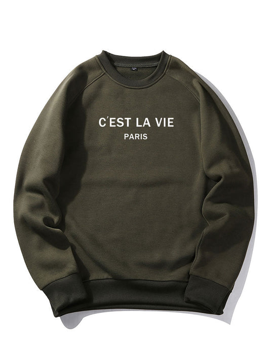 Sweat-shirt imprimé Paris à manches raglan