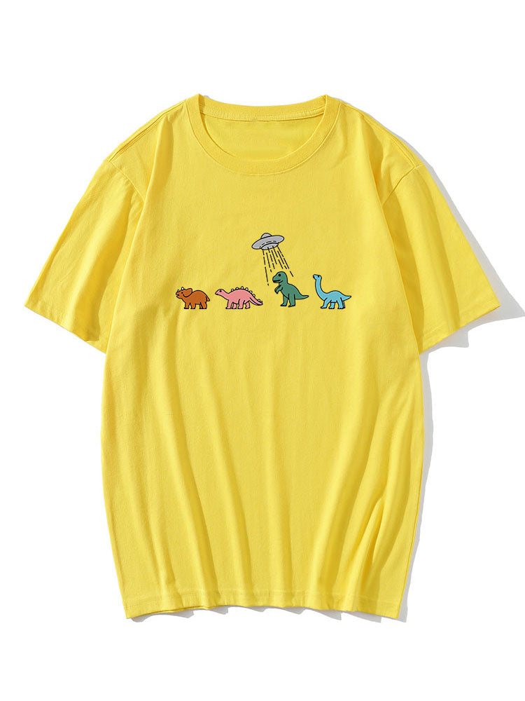 Cartoon Dinosaur Print T-Shirt