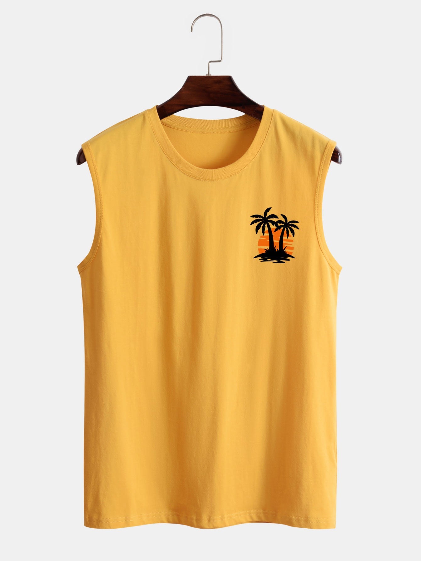 Palm Tree Sunset Print Tank Top